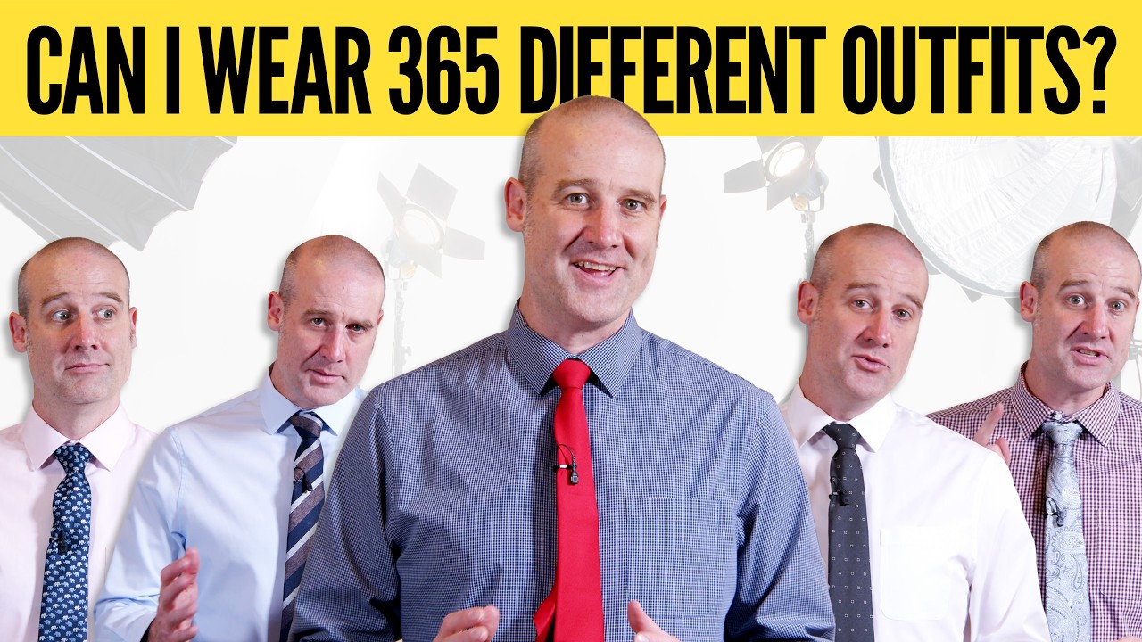 YouTube post by @standupmaths for Displate. Caption reads: The fewest items of clothes to never repeat an....