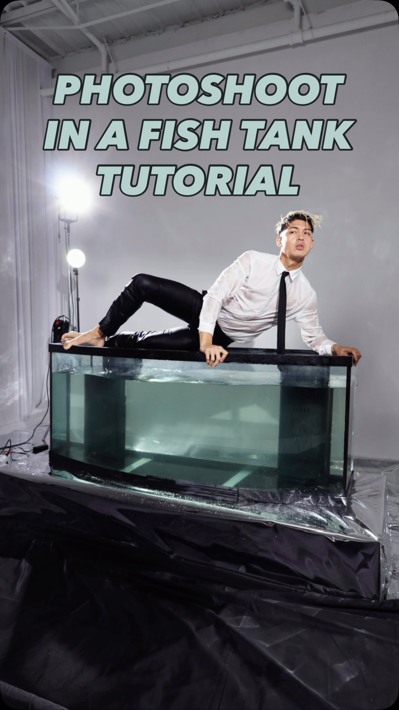 Instagram post by @teejayhughes for Canon USA. Caption reads: 🚨 Photoshoot Tutorial 🚨 Turning this fish tank....