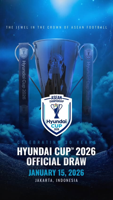 Instagram post by @aff_aseanfootball for ESPN. Caption reads: 🚨 MARK. YOUR. CALENDARS. 🚨 🏆 ASEAN Hyundai Cup™....