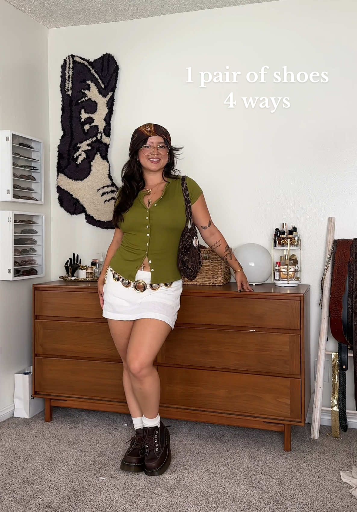 TikTok post by @charliandrea for Dr Martens. Caption reads: styling my @Dr. Martens buzz shoes bc they’ve....