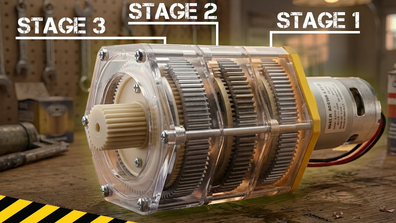 YouTube post by @LetsPrintYT for Thingiverse. Caption reads: Unlimited Gear Ratio 3D Printed Planetary Gearbox.