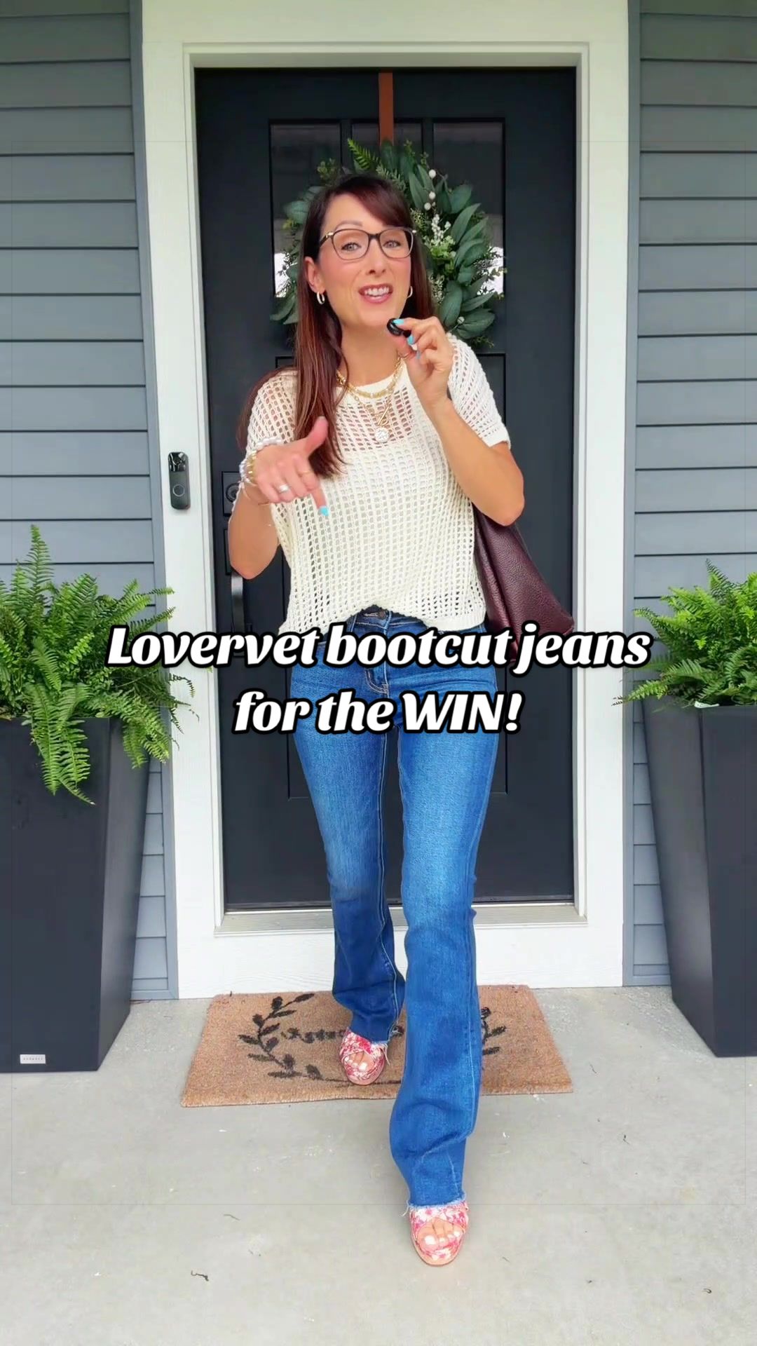 TikTok post by @allthingsnichole for Emma Lous Boutique. Caption reads: [...] jeans are next level! Love them. @Emma Lous....