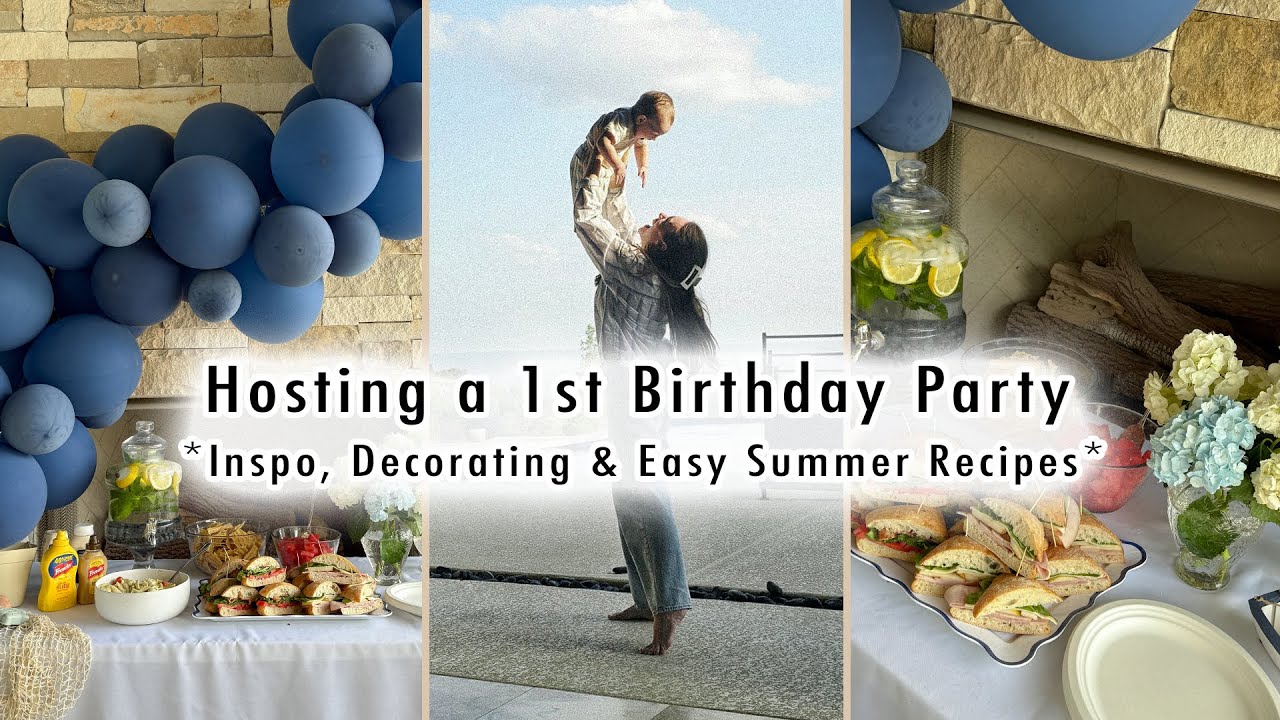 YouTube post by @xomacennavlogs for Fable Home. Caption reads: Hosting the Cutest 1st Birthday Party....
