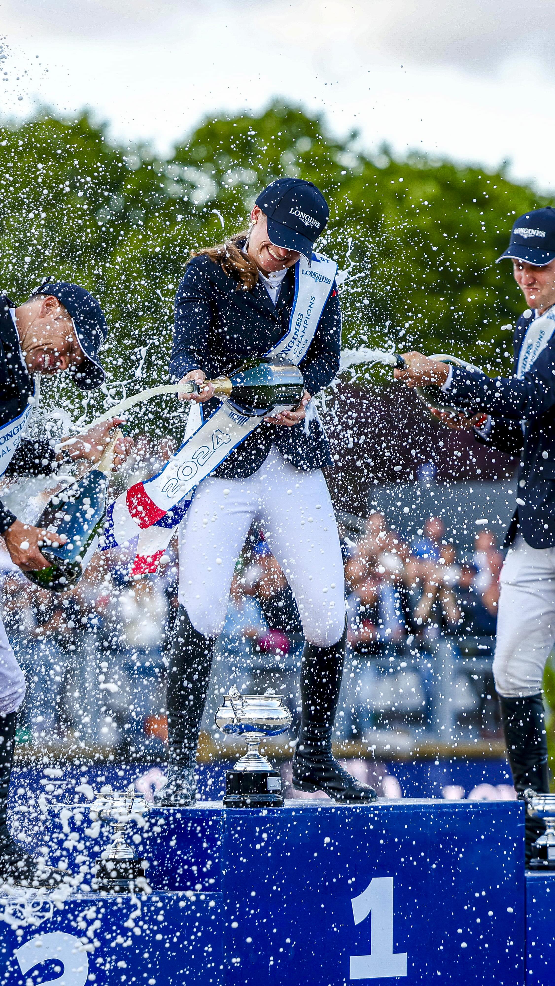 Instagram post by @jeannesadran for Longines. Caption reads: Revivez la victoire de Jeanne Sadran lors Longines....