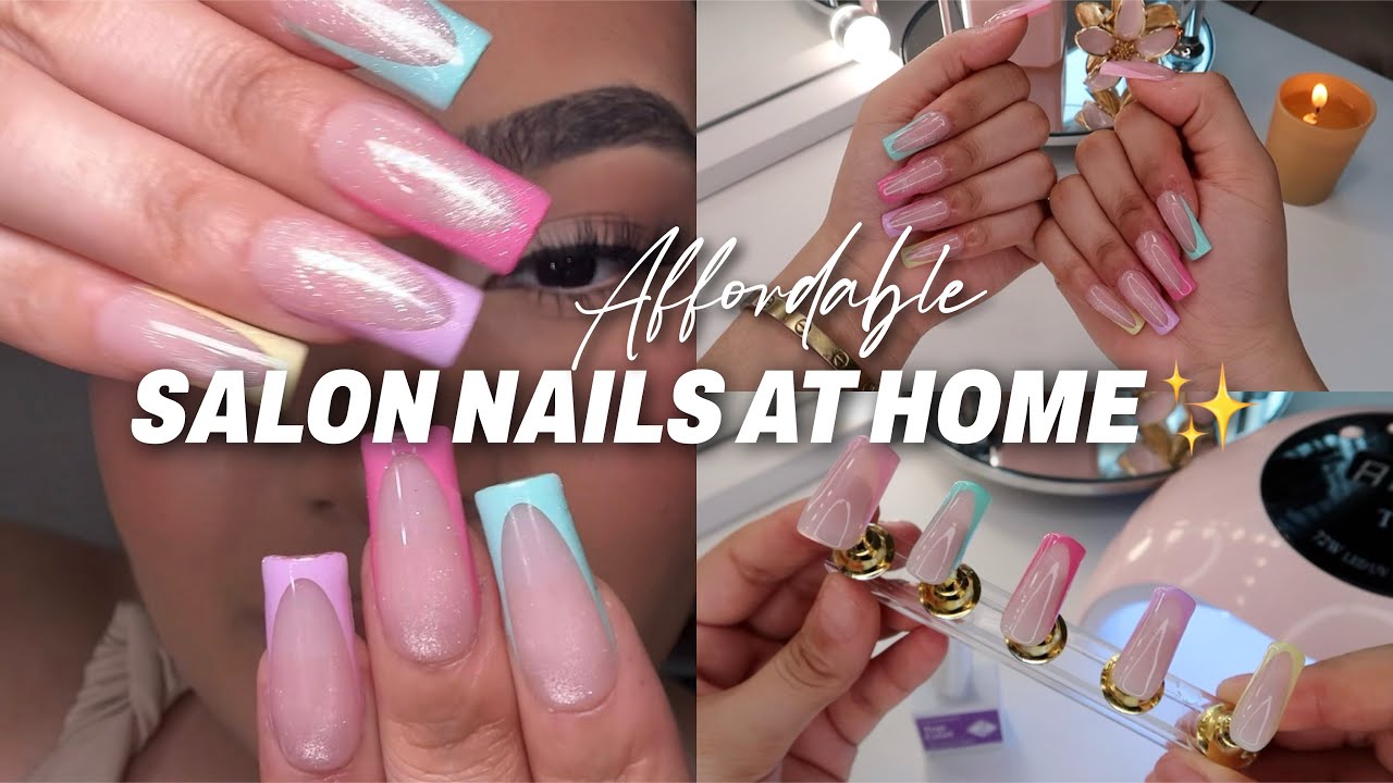 YouTube post by @SymphonyTaylor for Pufino. Caption reads: HOW I DO MY NAILS AT HOME! 💅🏼 3+ WEEKS Press On....