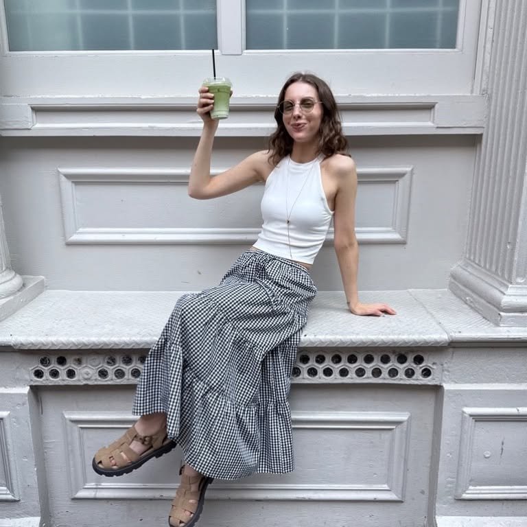 Instagram post by @thatgirlsophy for GU. Caption reads: summer-ready thanks @gu_usa_official and Bra-Feel....