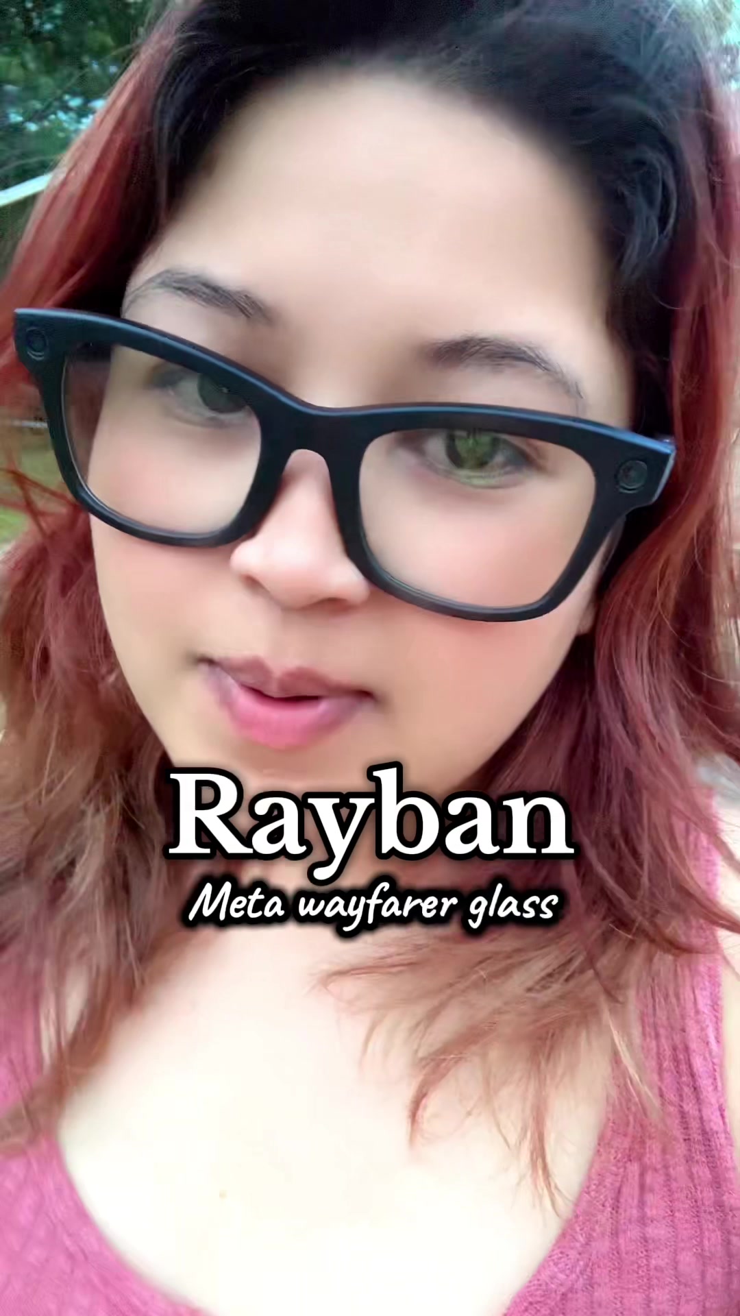 TikTok post by @sabnamraimahato for QVC. Caption reads: [...] this one #raybanmeta #cameraglass #rayban....