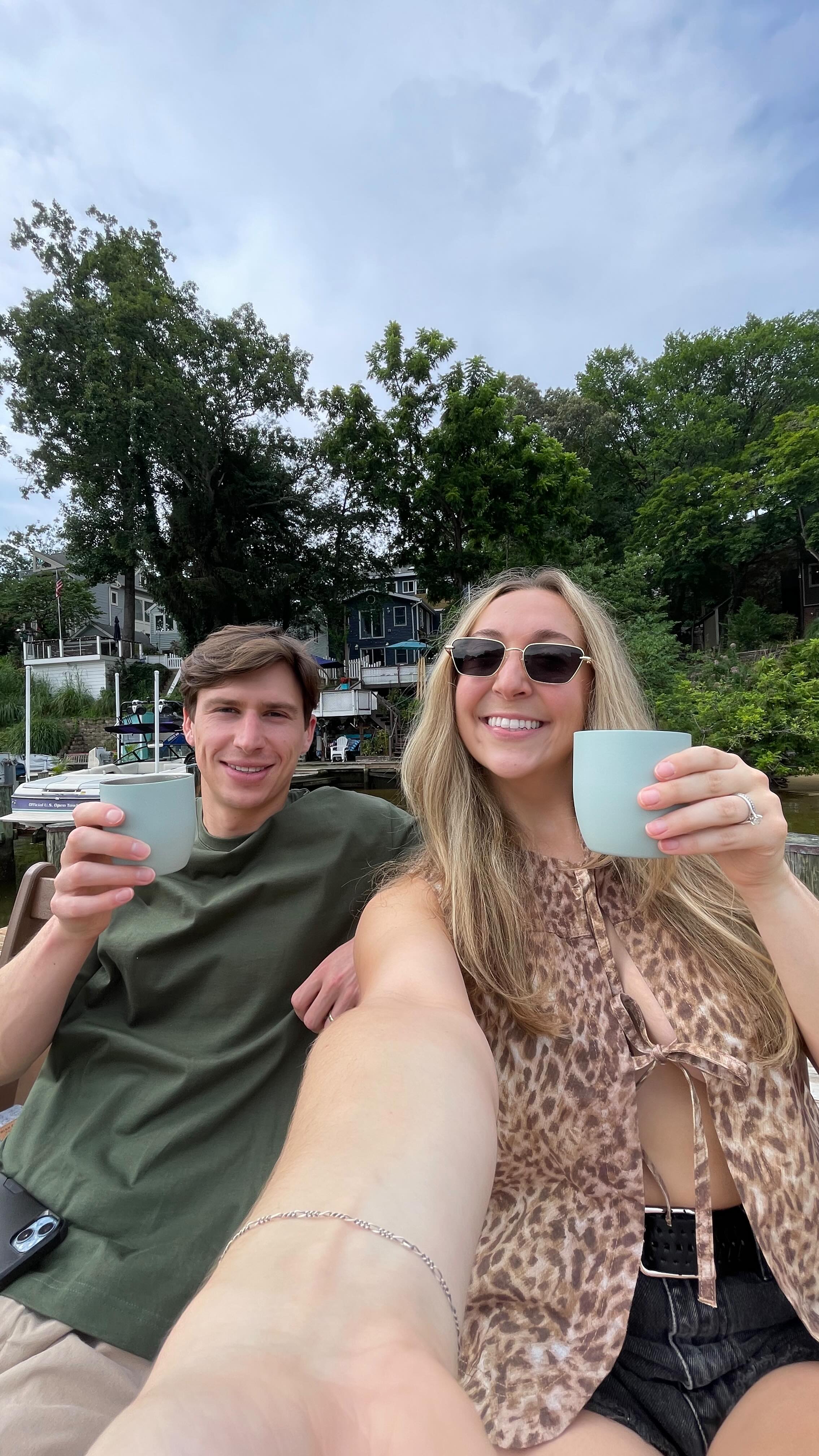 Instagram post by @raychillychows for High Camp Flasks. Caption reads: [...] @ home with the best views and your....