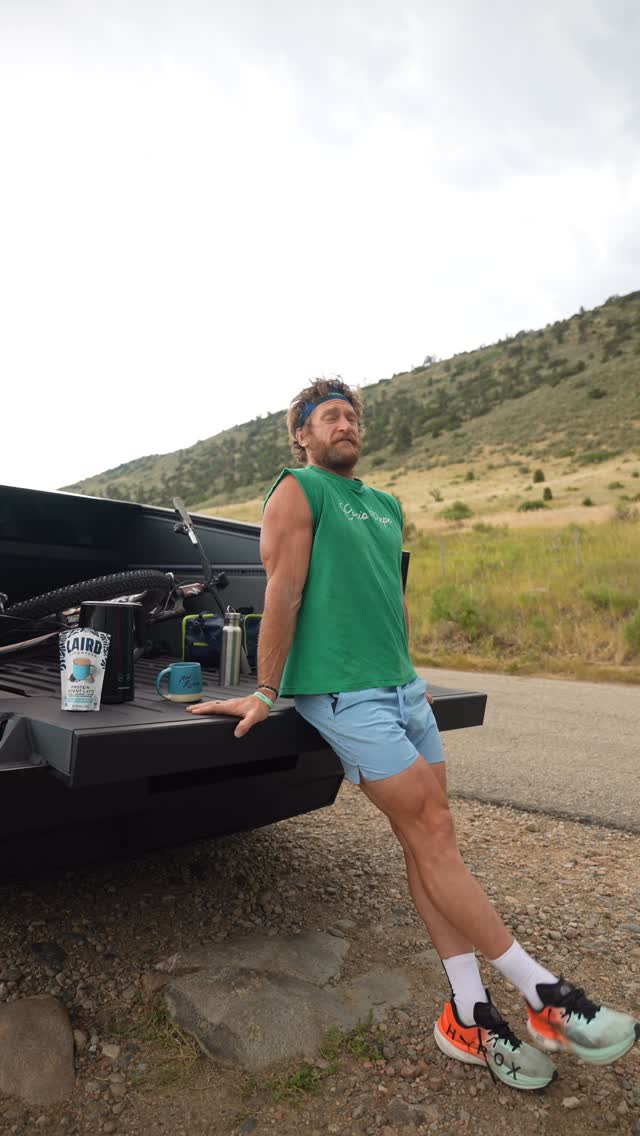 Instagram post by @erichinman for Laird Superfood. Caption reads: I feel better when I’m doing less endurance....