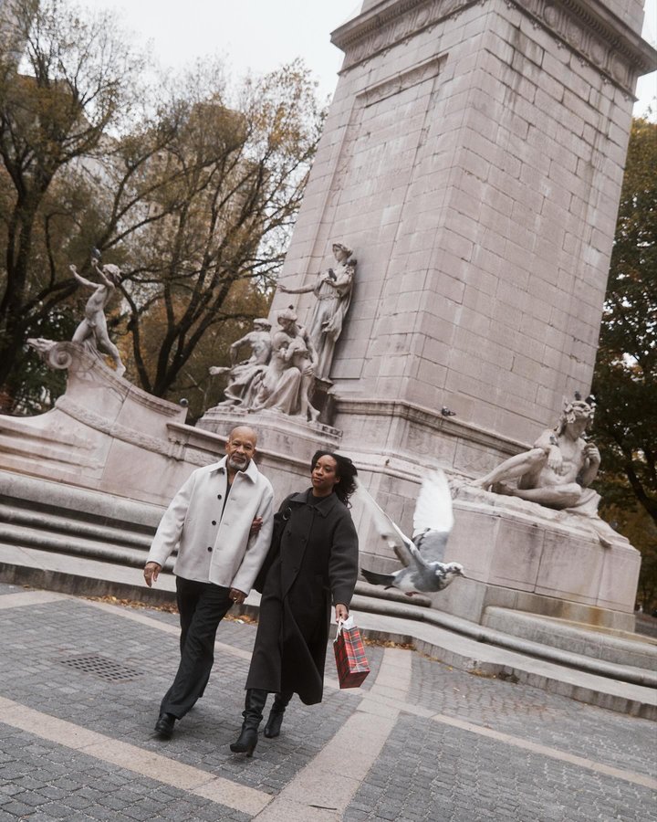 Instagram post by @chrissyford for Theory. Caption reads: My dad was my earliest teacher when it came to....