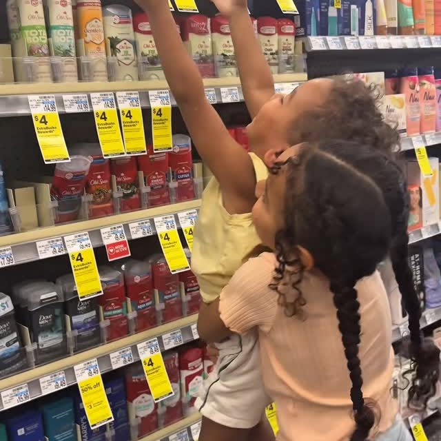 Instagram post by @homeoftheharveys for Old Spice. Caption reads: #AD The kids know their daddy 😂 stock up on your....