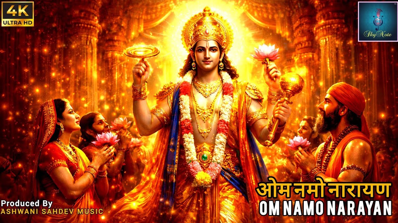 YouTube post by @ashwanisahdev for Luxe Entertainment. Caption reads: 🌸 OM NAMO NARAYANA 🌸 | Inspired By Vishnu....