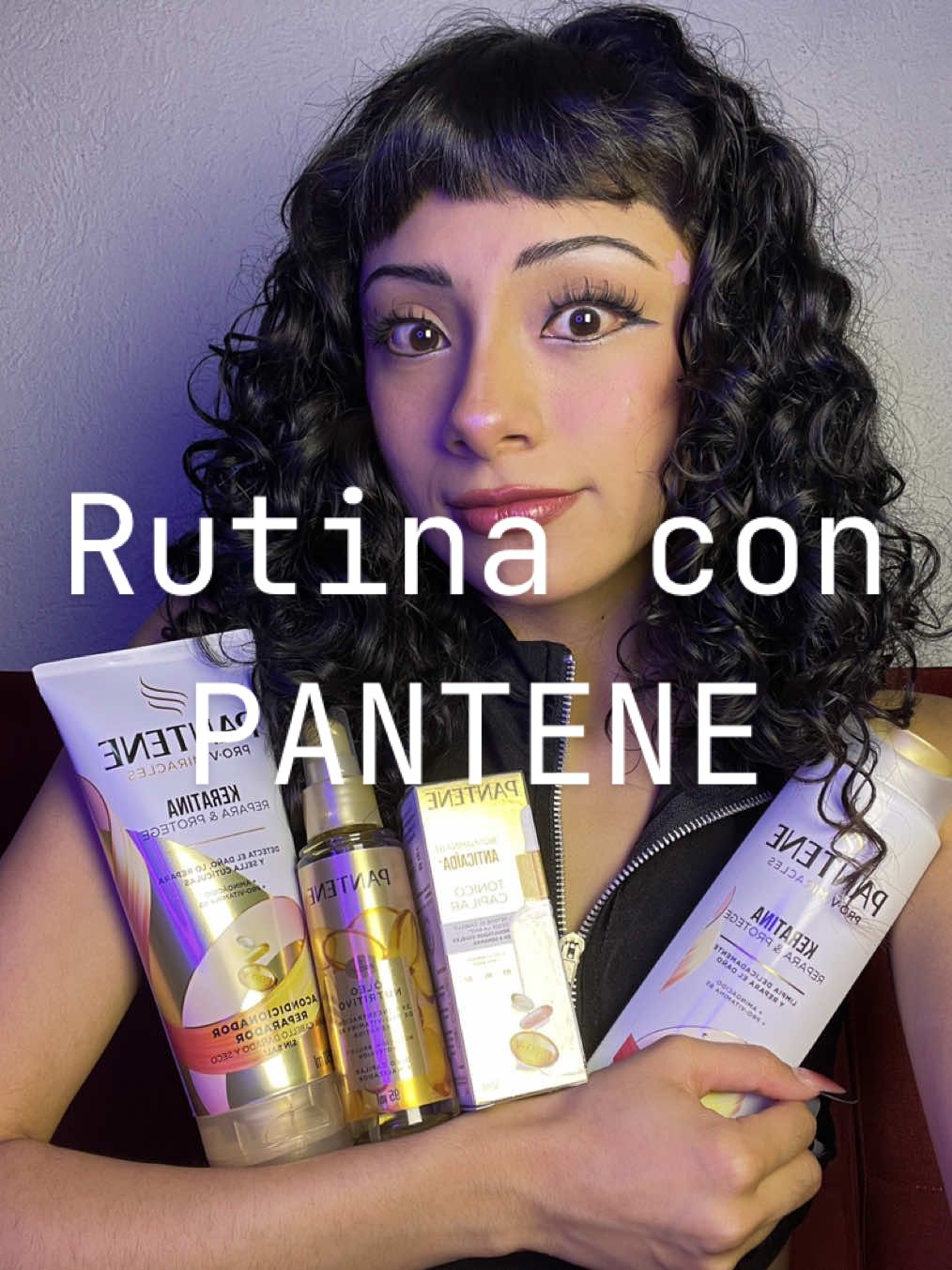 TikTok post by @_lun4tika for ForMe Tips. Caption reads: Probare lo nuevo de PANTENE para darle brillo a mi....