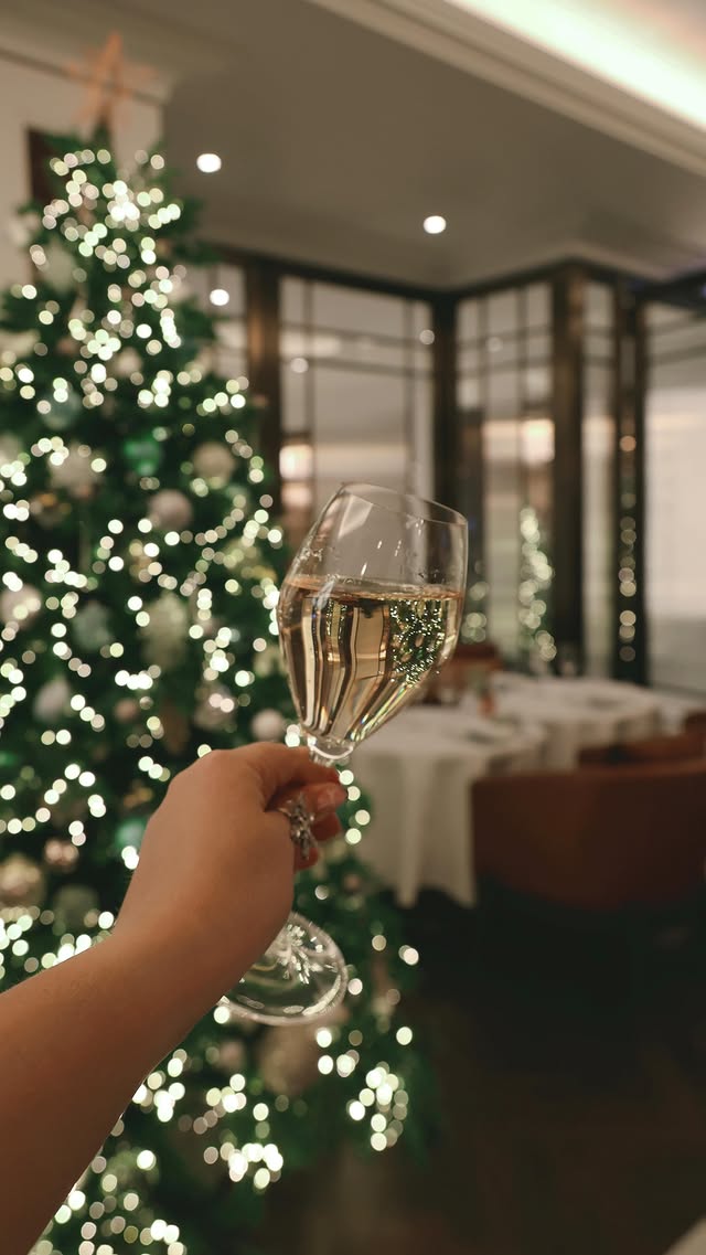 Instagram post by @purpurpurpur for Champagne Ruinart. Caption reads: ad An absolutely fabulous festive experience at....