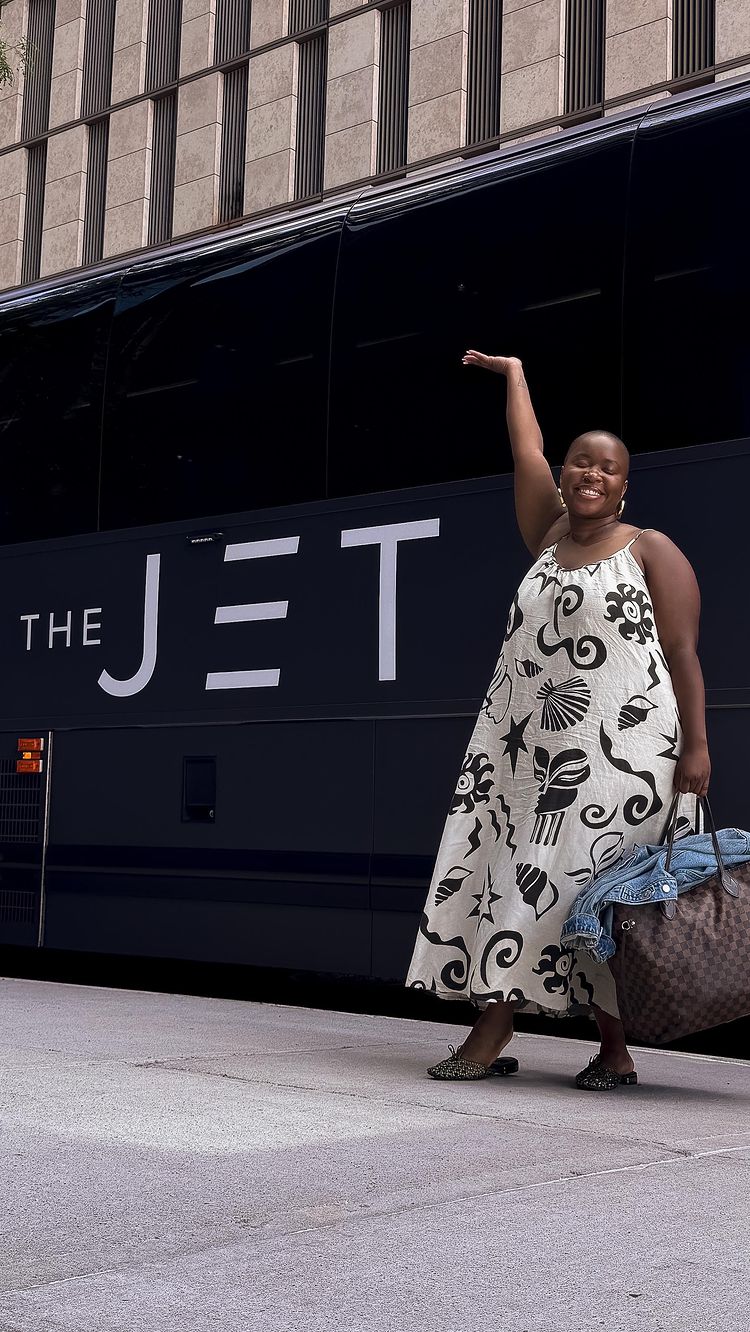 Instagram post by @imaniathome for renttherunway. Caption reads: #gifted | And just like that, I'm headed back to....