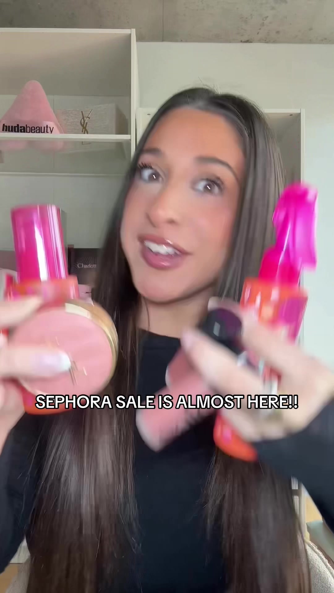 TikTok post by @allierosss for Amika. Caption reads: [...] SPRINGS SAVINGS EVENT… WHO IS READY?!?....