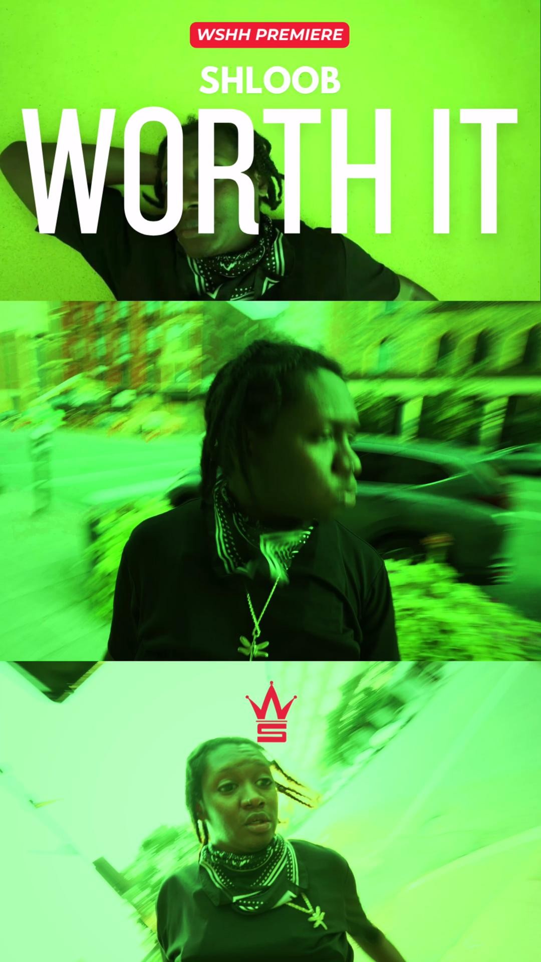 Instagram post by @shloob for Worldstarhiphop. Caption reads: 🚨 NEW HEAT 🚨 Shloob drops the official video for....