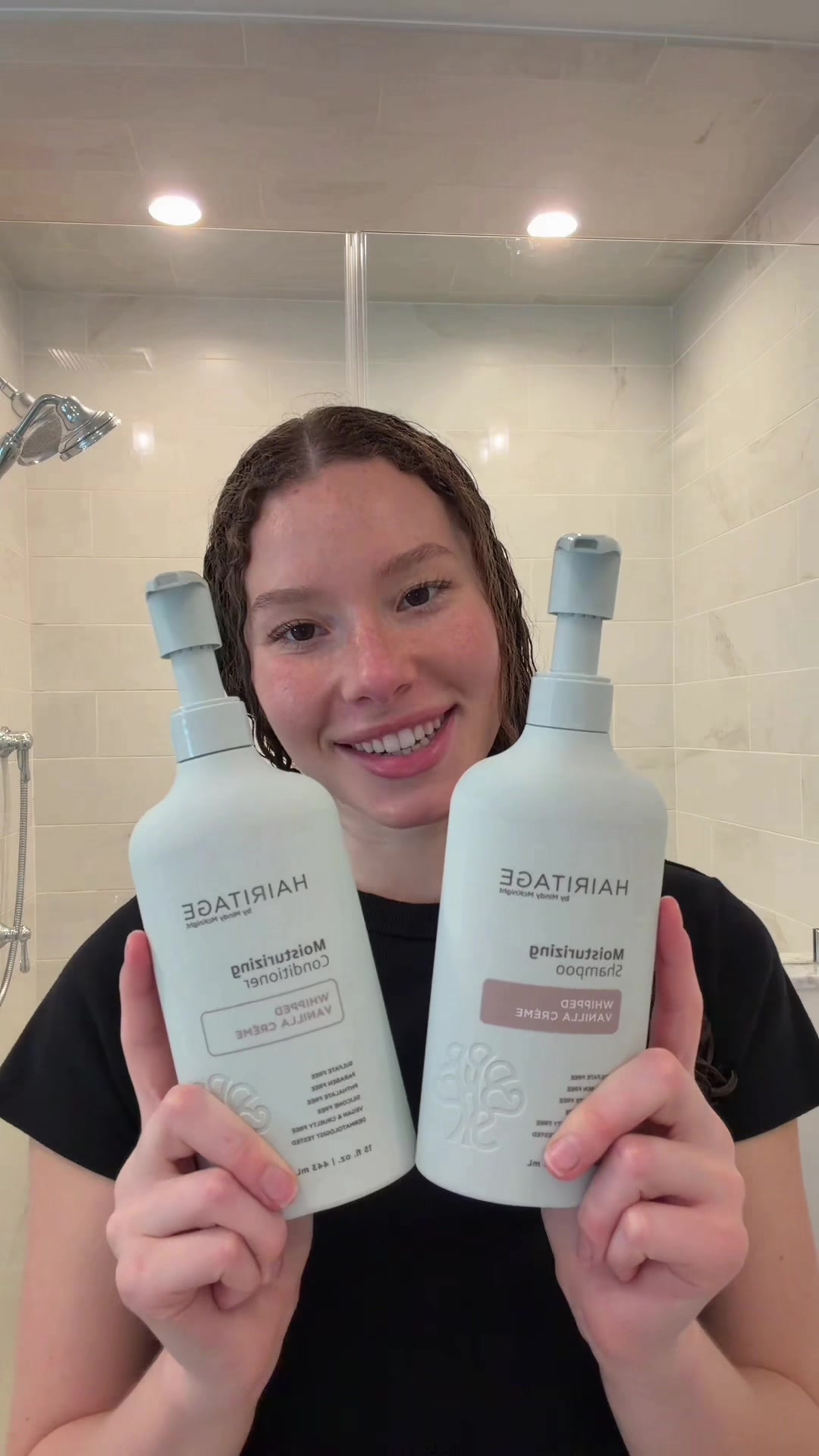 TikTok post by @jadagomillion for Hairitage by Mindy. Caption reads: my post wash day hair routine! ✨ @Hairitage by....