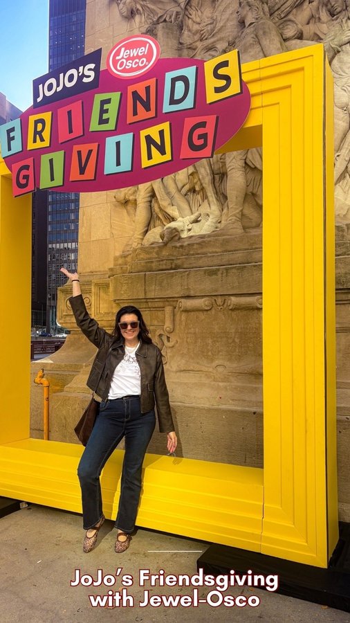 Instagram post by @theblissfulmomma for Jewel-Osco. Caption reads: @jewelosco is bring the party to downtown Chicago....