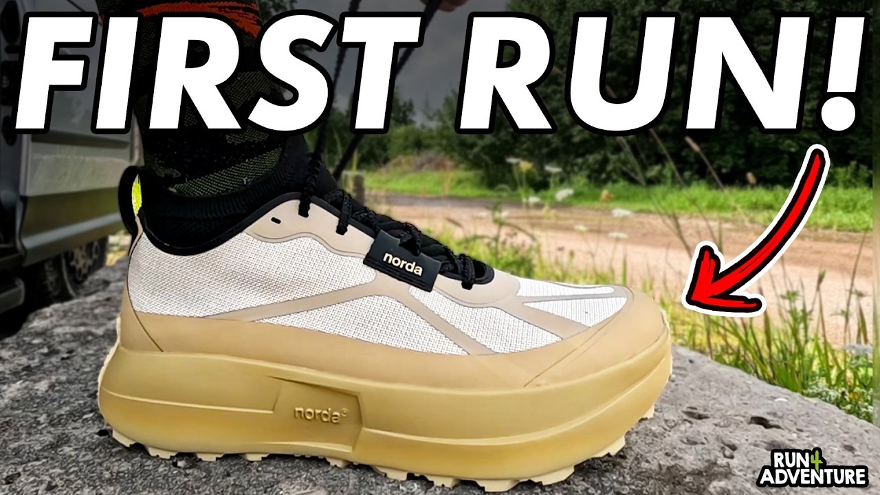 YouTube post by @Run4Adventure for Bob and Brad. Caption reads: Trail Running's Most HYPED New Shoe! Worth the....