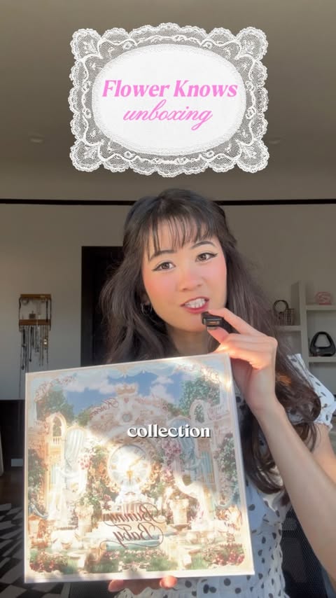 Instagram post by @generationchloe for Flower Knows Cosmetics. Caption reads: Unboxing the Bunny Garden collection from....