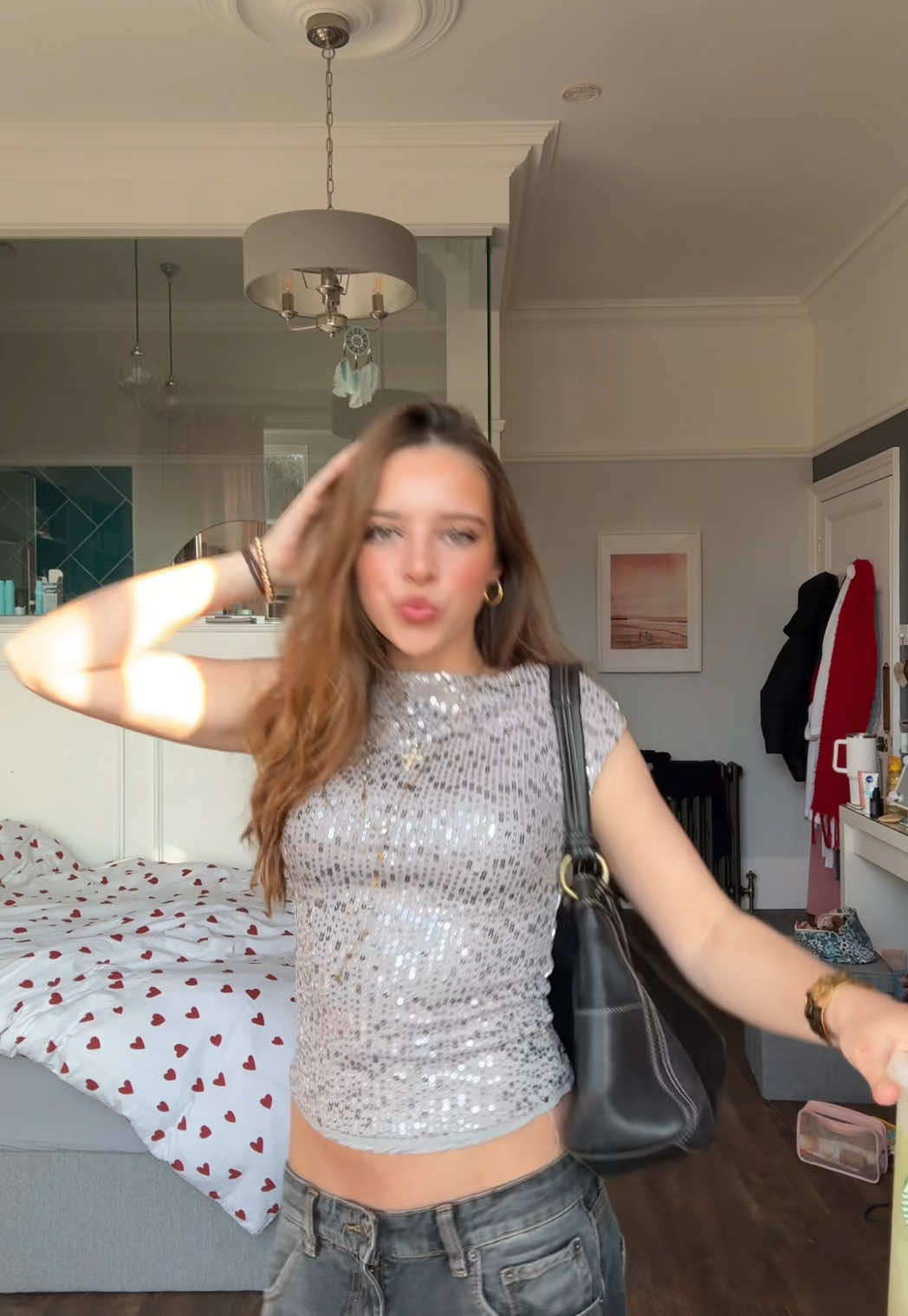 TikTok post by @teasmainaccount for MOTEL. Caption reads: full fit from @MOTEL #motel #motelrocks #fyp....