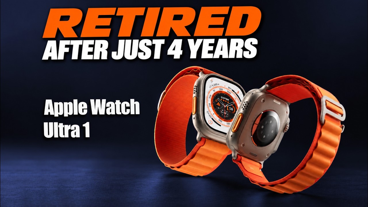 YouTube post by @Petersunreview for A. Caption reads: Apple Watch Ultra 1 Retired After 4 Years: [...].