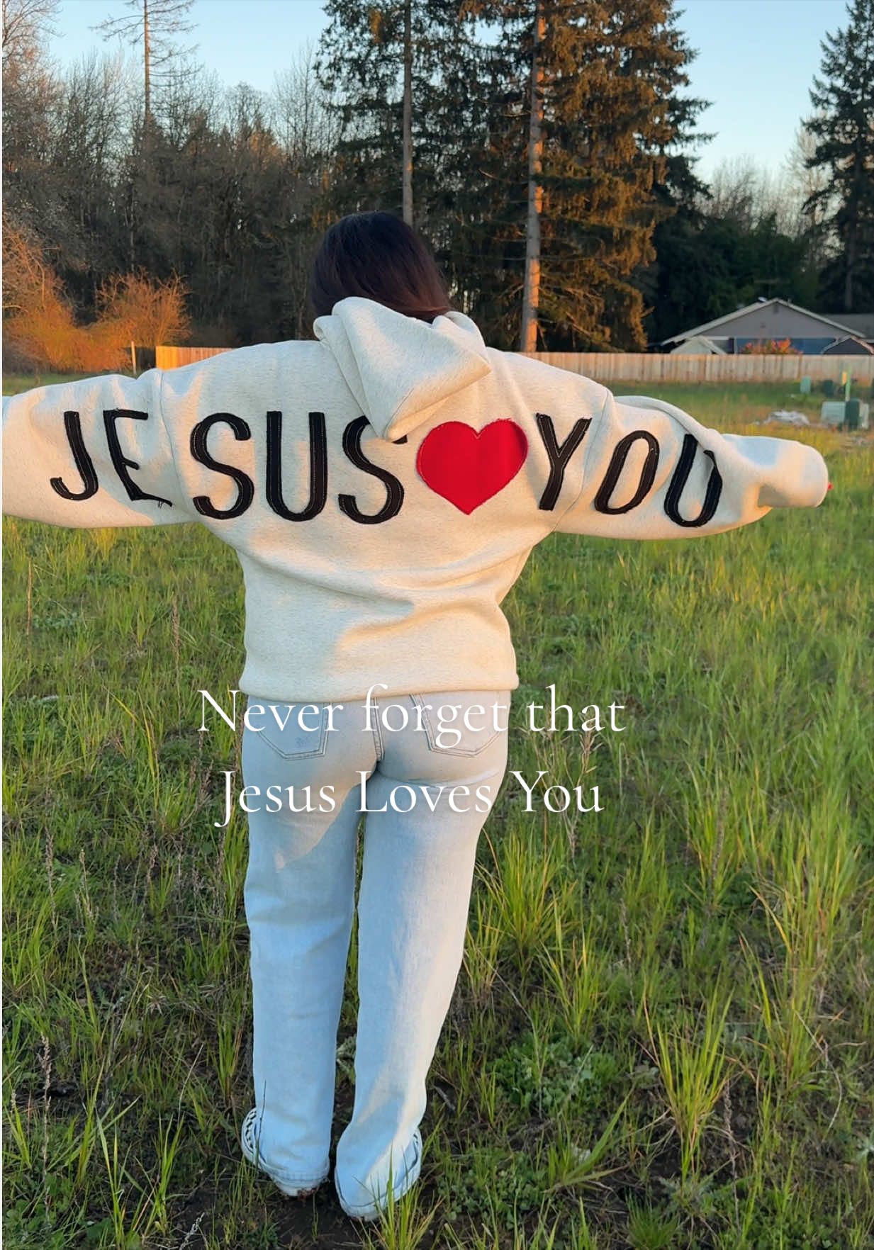 TikTok post by @tiffanyrodeman for God's Love Overcomes. Caption reads: Restock Alert for GLOs New Patchwork Hoodie! What....