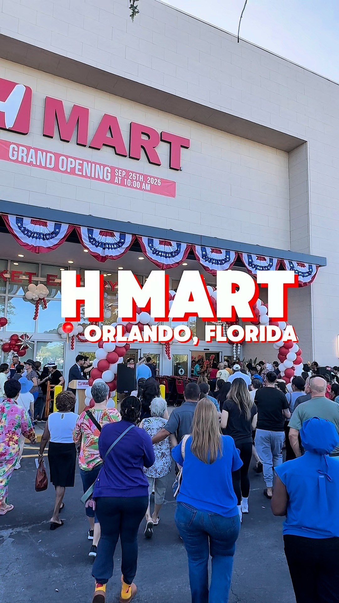 Instagram post by @tastychomps for Visit Orlando. Caption reads: 🥢 The hype is real — H Mart has officially opened....