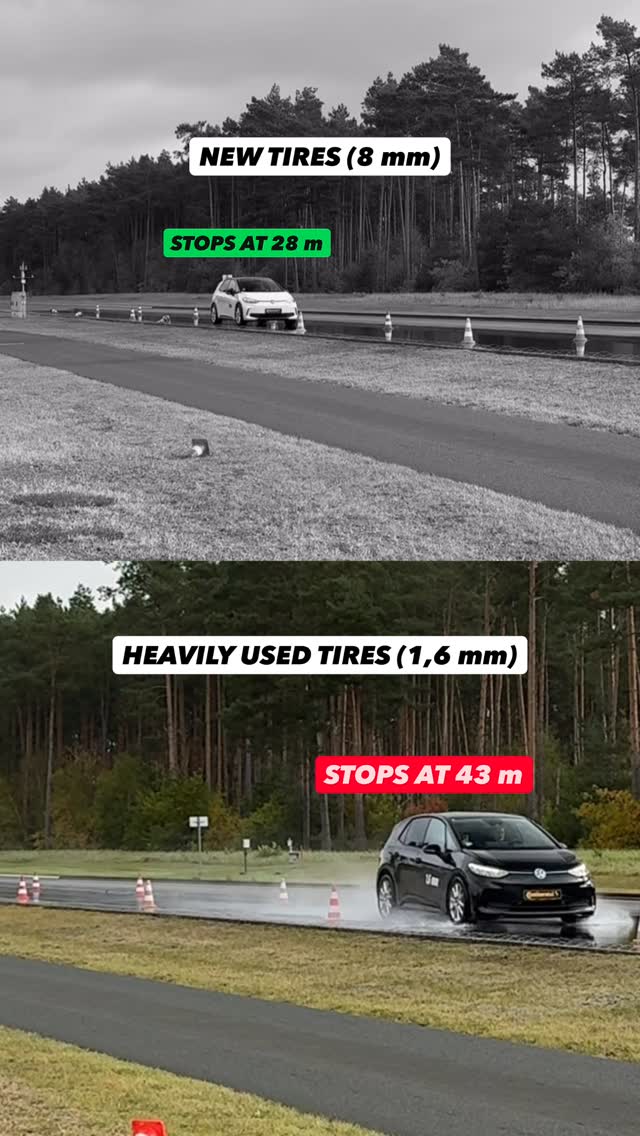 Instagram post by @maltedrivescars for Continental Reifen. Caption reads: AD | Old vs. new tires😳 @continental_reifen....