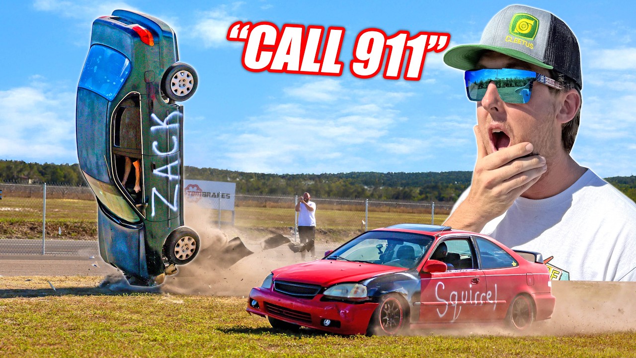 YouTube post by @CleetusM for Heat Wave Visual. Caption reads: $10,000 Honda Civic Challenge (Ended In Hospital).