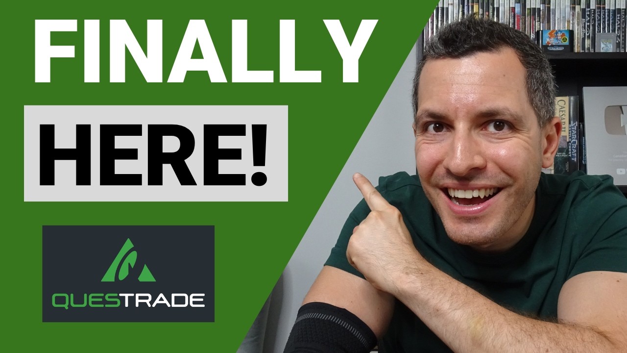 YouTube post by @CanadianTShirt for Questrade. Caption reads: [...] investors! 🇨🇦 Thanks to Questrade, we now....