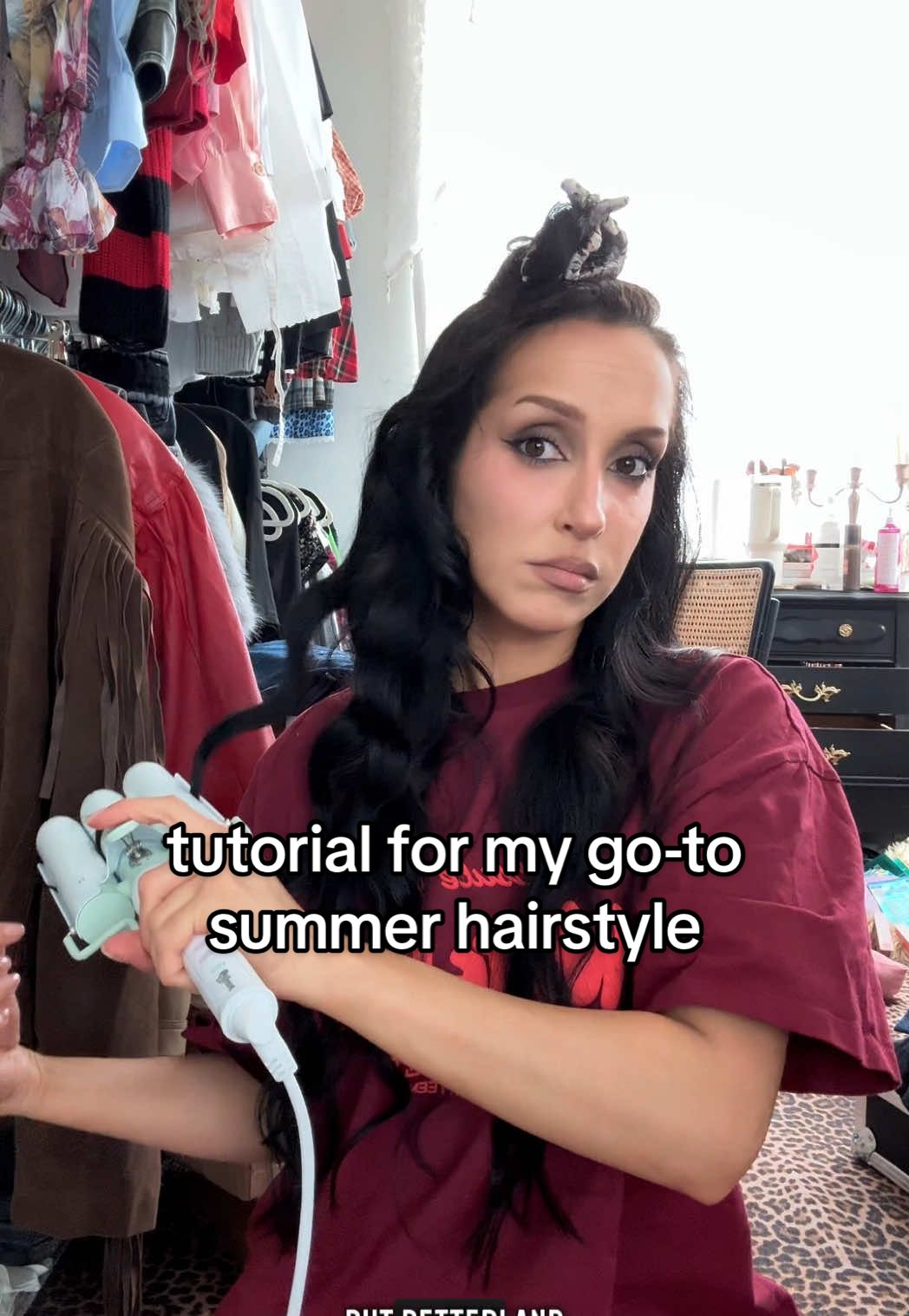 TikTok post by @linabugz for Insert Name Here. Caption reads: Replying to @🦇 mermaid hair for the girls with....