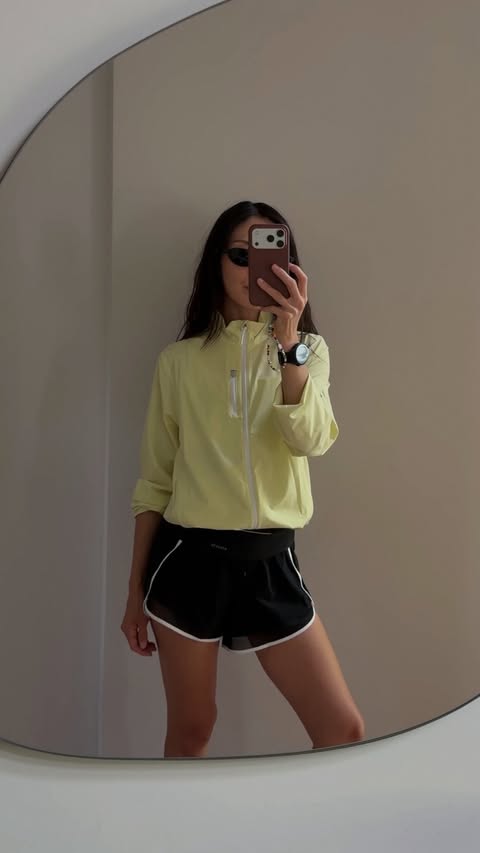 Instagram post by @sophiachang for Athleta. Caption reads: Saturday long run in @athleta’s new collection 💛....