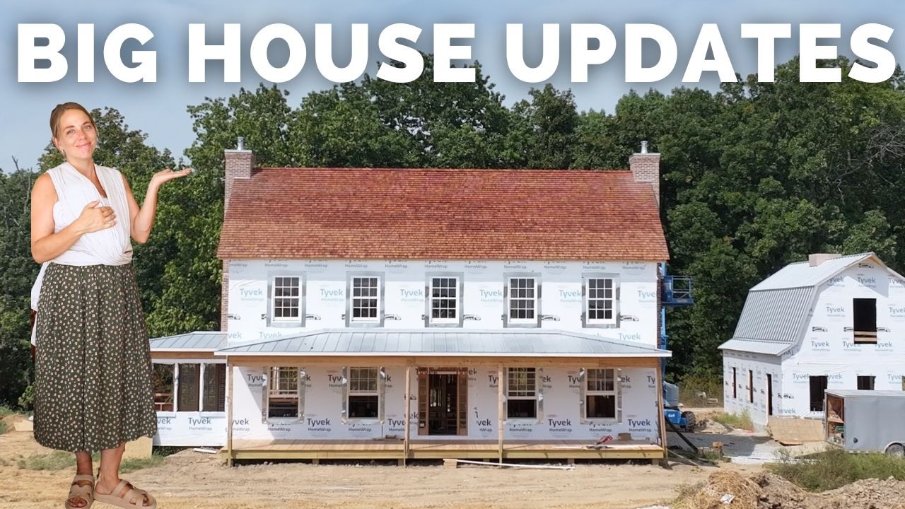 YouTube post by @FarmhouseonBoone for Birch. Caption reads: Its not easy building a new “old” house.