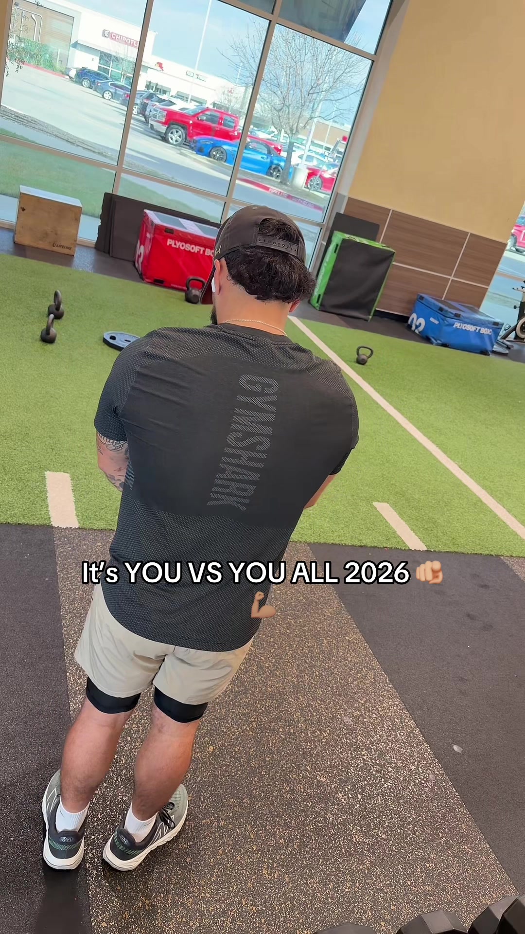 TikTok post by @upspapiii for Gymshark. Caption reads: How Great do you want to be this year ? @Gymshark....