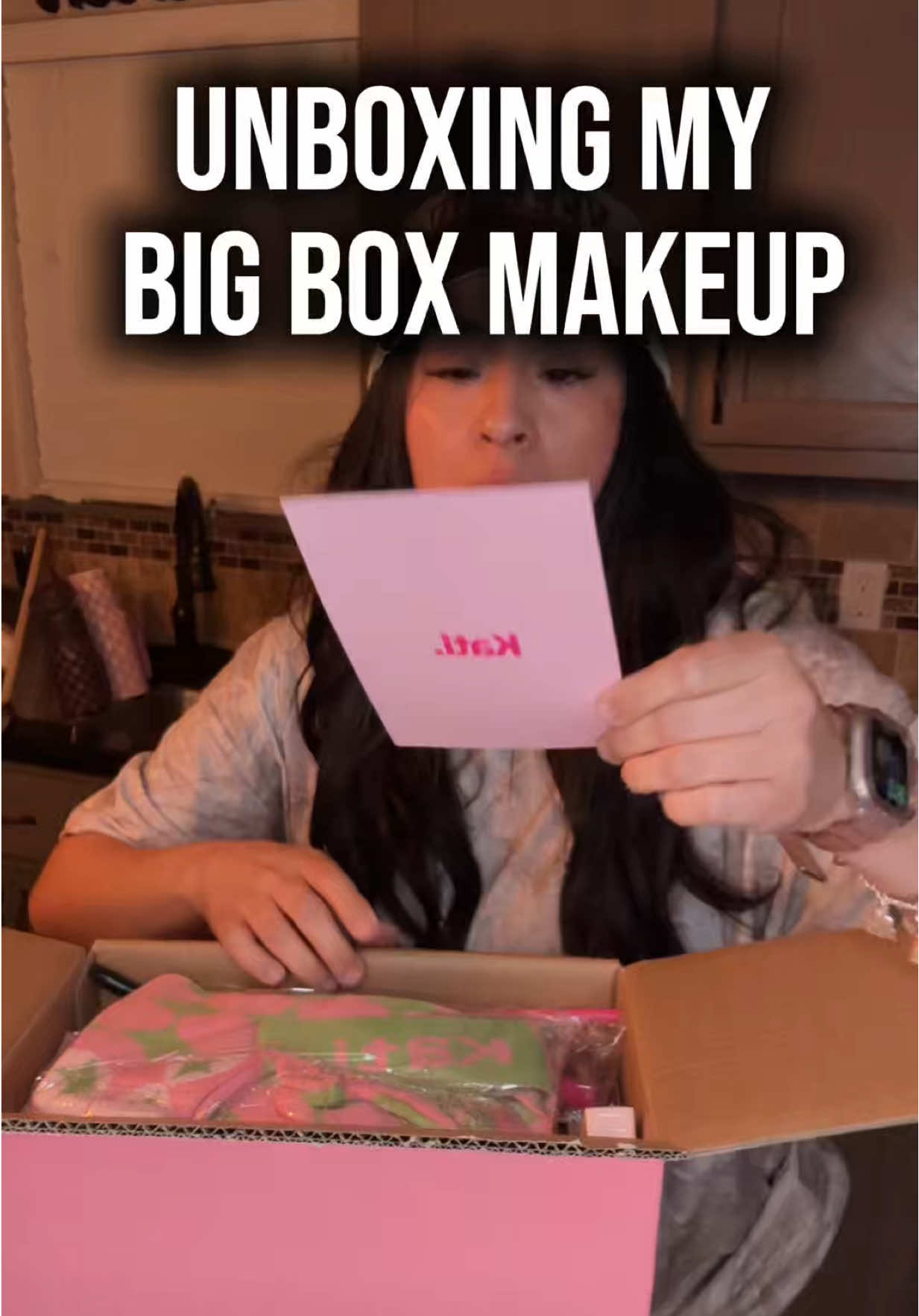 TikTok post by @nessarae2009 for Kati Beauty NYC. Caption reads: @Kati Beauty NYC KATI MAKEUP BOX HAS SO MANY....