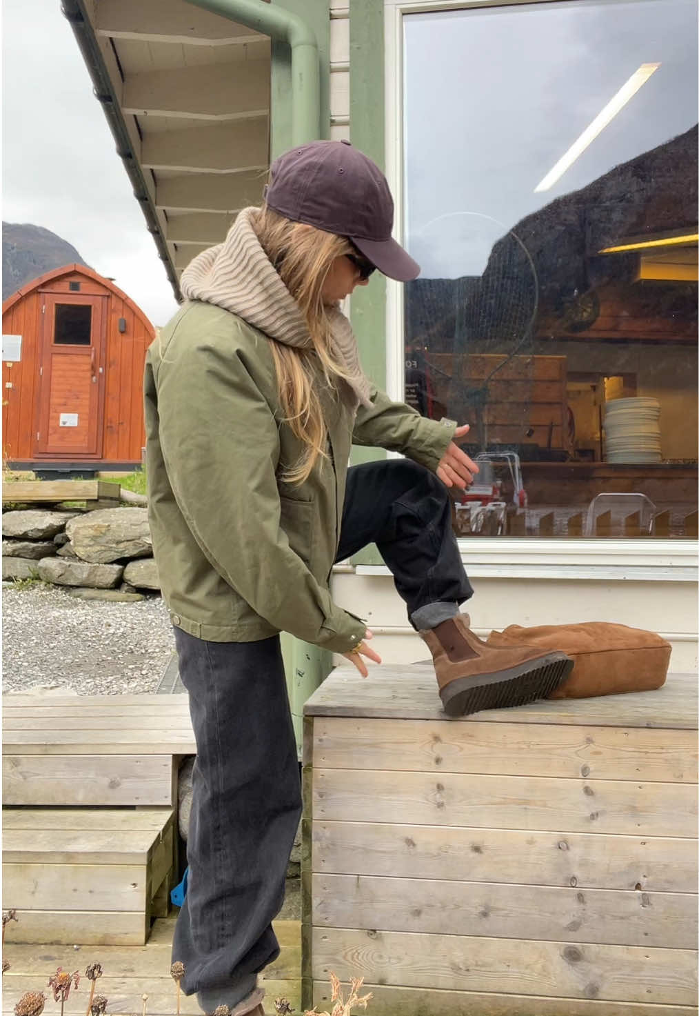 TikTok post by @loubalixx for COPENHAGEN STUDIOS. Caption reads: what i wore to spend the day in a small norwegian....