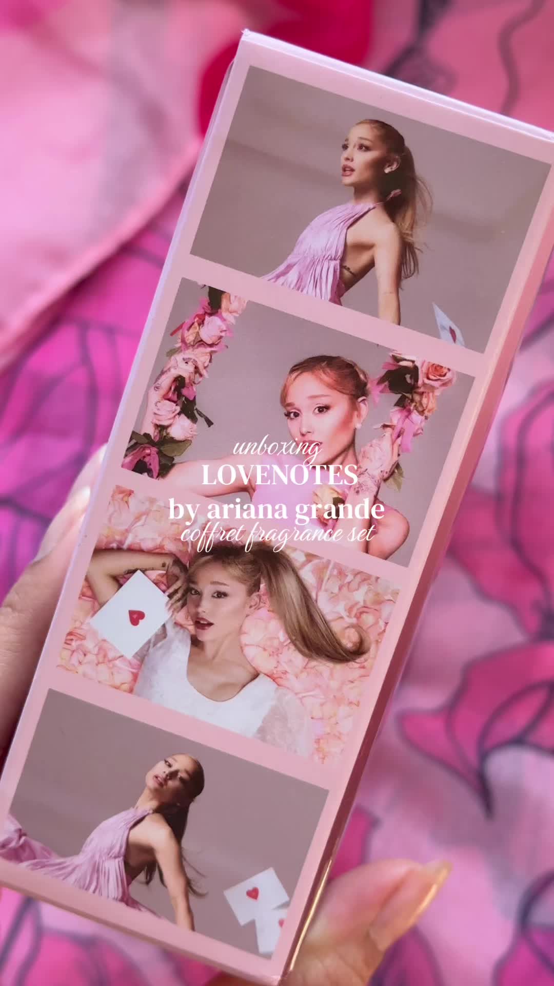 TikTok post by @margahreetah for Ariana Grande Fragrances. Caption reads: [...] fragrance i end up picking !! @Ariana Grande....