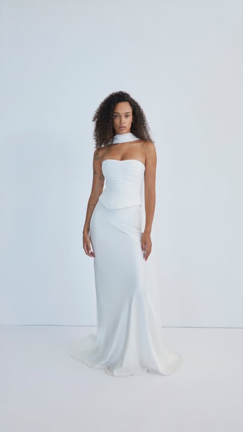 Instagram post by @littlewhitelooks for SHONA JOY. Caption reads: Shona Joy’s new spring summer 2026 bridal [...].