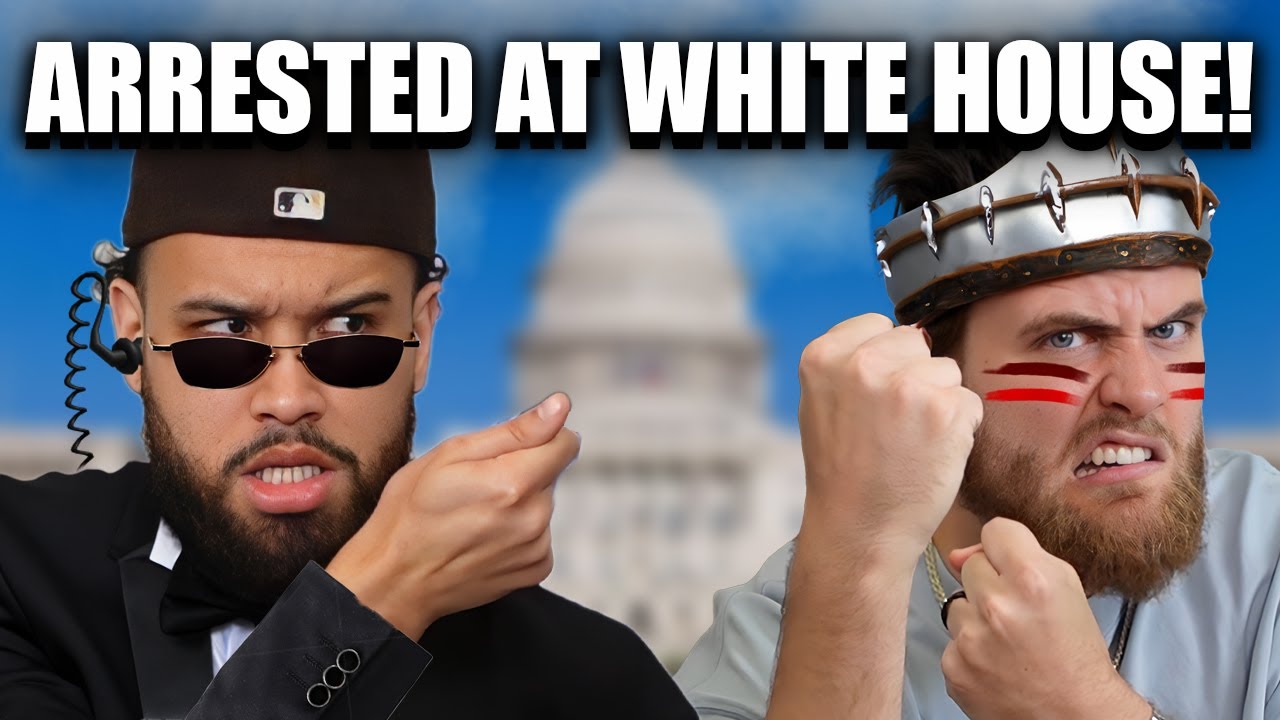 YouTube post by @youshouldknowpodcast for Cuts Clothing. Caption reads: ARRESTED AT THE WHITE HOUSE! -You Should Know....
