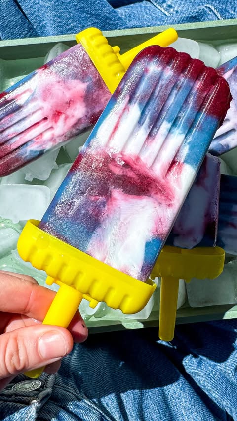 Instagram post by @noshwithtash for Chobani. Caption reads: [...] Greek Yogurt Ice Pops made with @chobani....