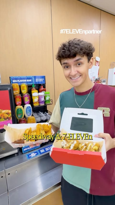 Instagram post by @speedwaystores for 7-ELEVEN. Caption reads: [...] #Speedway #SpeedwayPartner #7ELEVEn....