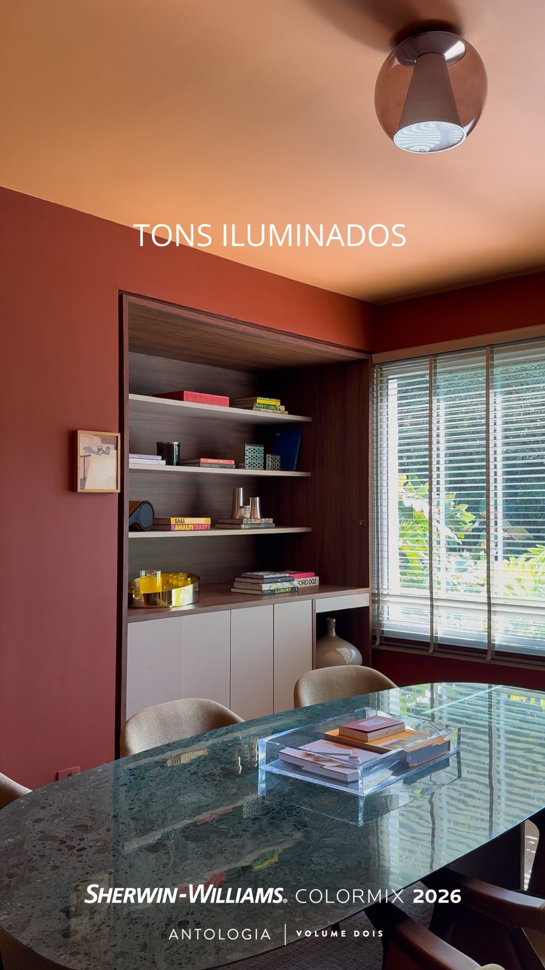 Instagram post by @casaconteudo_ for Sherwin-Williams. Caption reads: 📍A paleta “Tons Iluminados” compõe uma das....