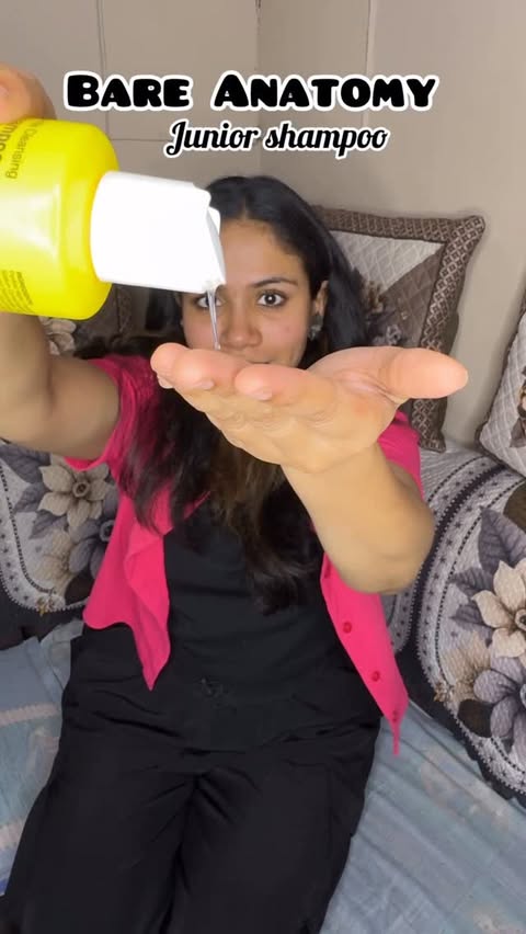 Instagram post by @muskan_verma879000 for Bare Anatomy. Caption reads: I found the best shampoo for your junior 🧒|| that....