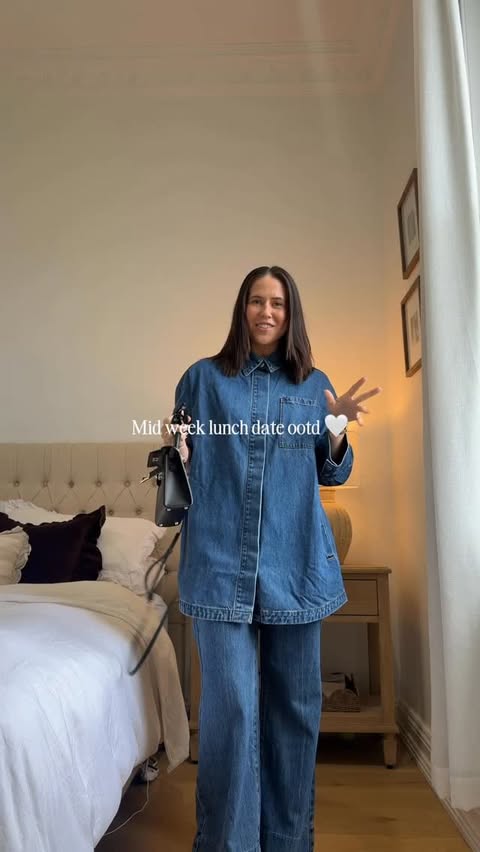 Instagram post by an influencer for Billini Shoes. Caption reads: Double denim moment 🩵🌧️ Comment SHOP for links....