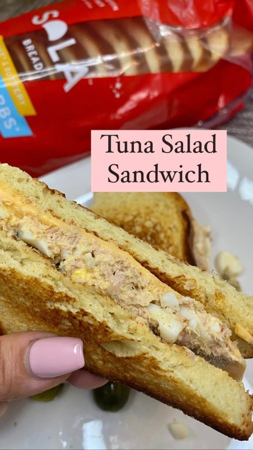 Instagram post by @allthings_witb for The Sola Company. Caption reads: Tuna Salad Sandwich 🥪 ⁣
⁣
When you’re a Tuna &....