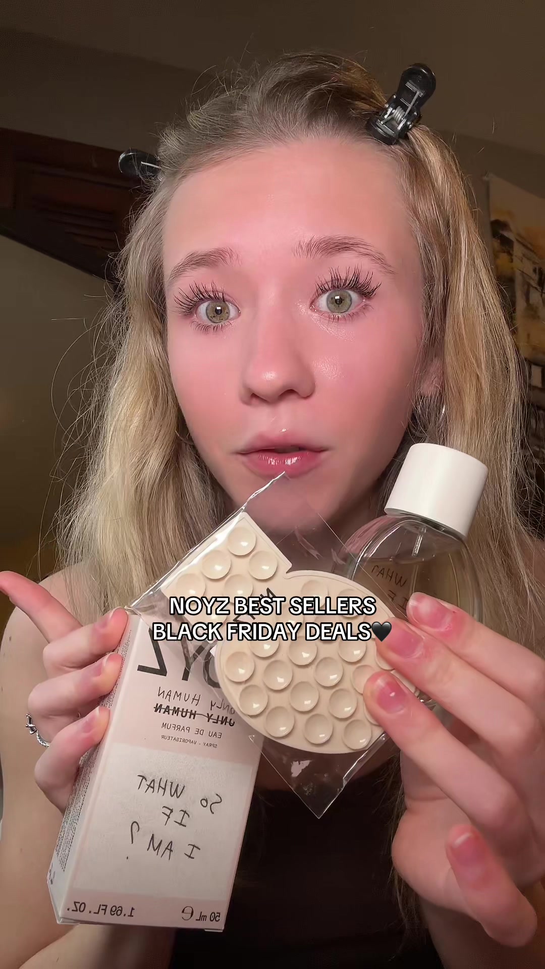 TikTok post by @ira.noel for NOYZ. Caption reads: @noyzfragrance has GREAT deals for [...].