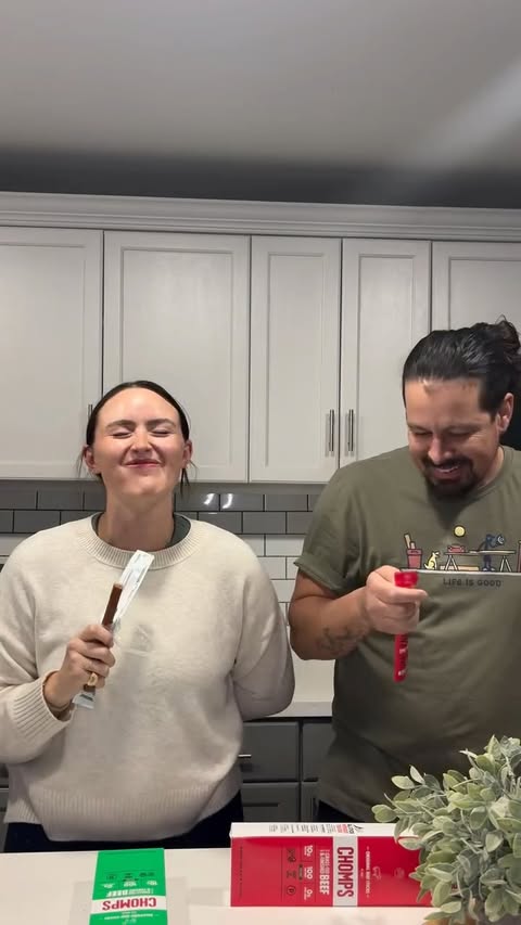 Instagram post by @madisonleblanc_barbosa for Chomps. Caption reads: [...] because SOMEONE is a cheater lol 😝 @chomps....