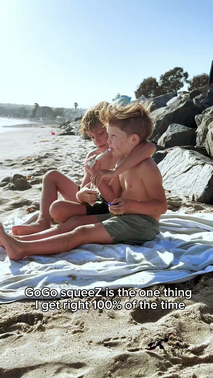 Instagram post by @caitlin.teal for GoGo squeeZ. Caption reads: #GoGoSqueeZ Parenting isn’t always easy, but at....